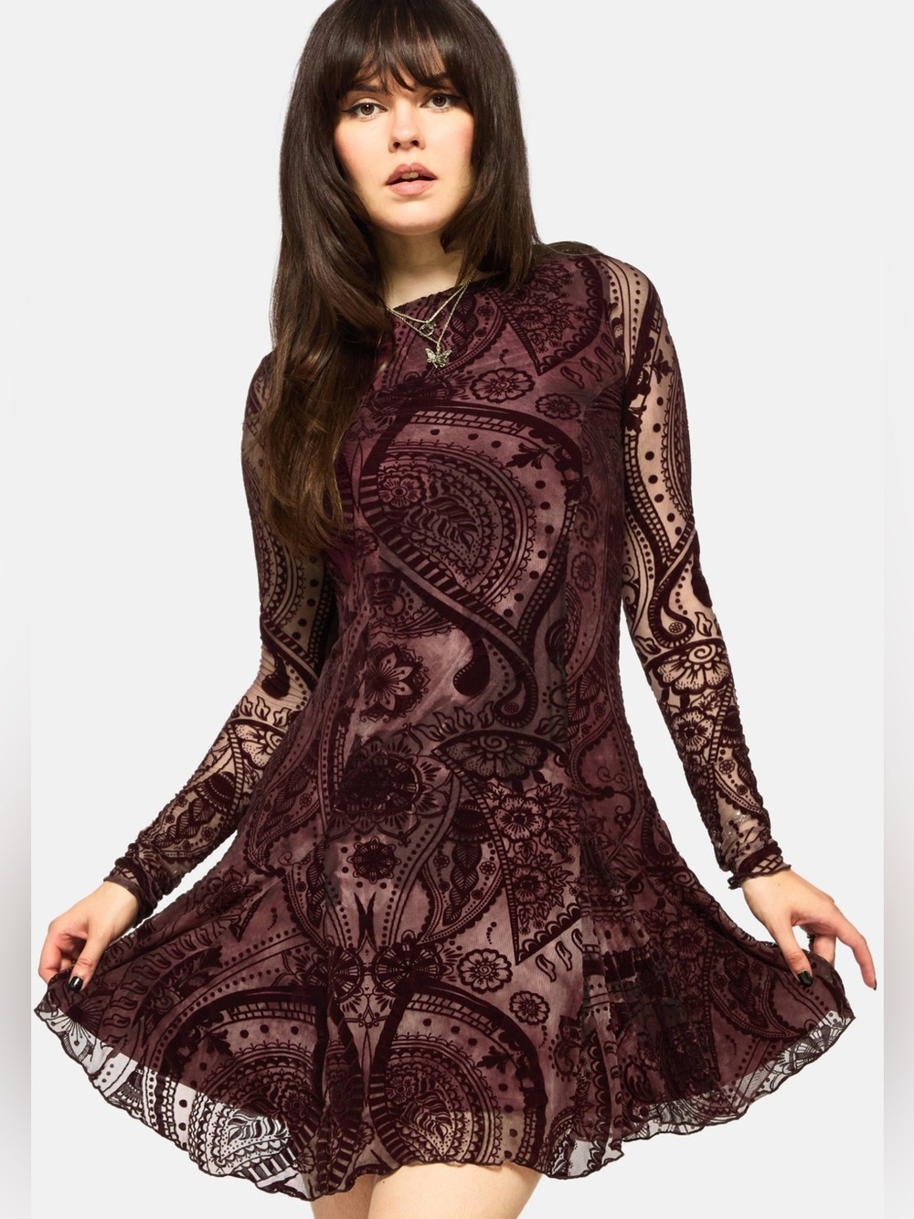 NWT Disturbia Loveday Paisley Printed Godet Mini Dress US 14 / UK 18 / EU 46